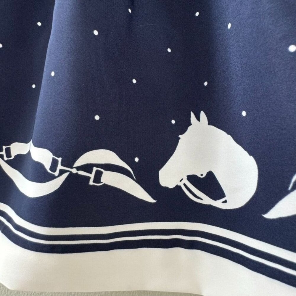 JANIE & JACK Equestrian Horse Dress Girls 6-12M NEW Blue 2 Pcs Bloomers Set NWT - Picture 5 of 11